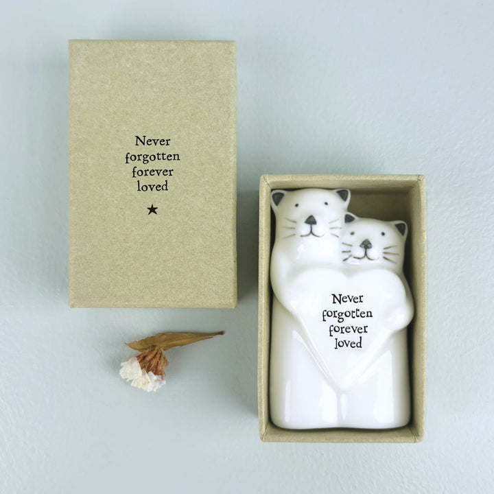 East of India Porcelain Animal Couple Ornament, Cats ornament East of India Porcelain Animal Couple Ornament - Cats