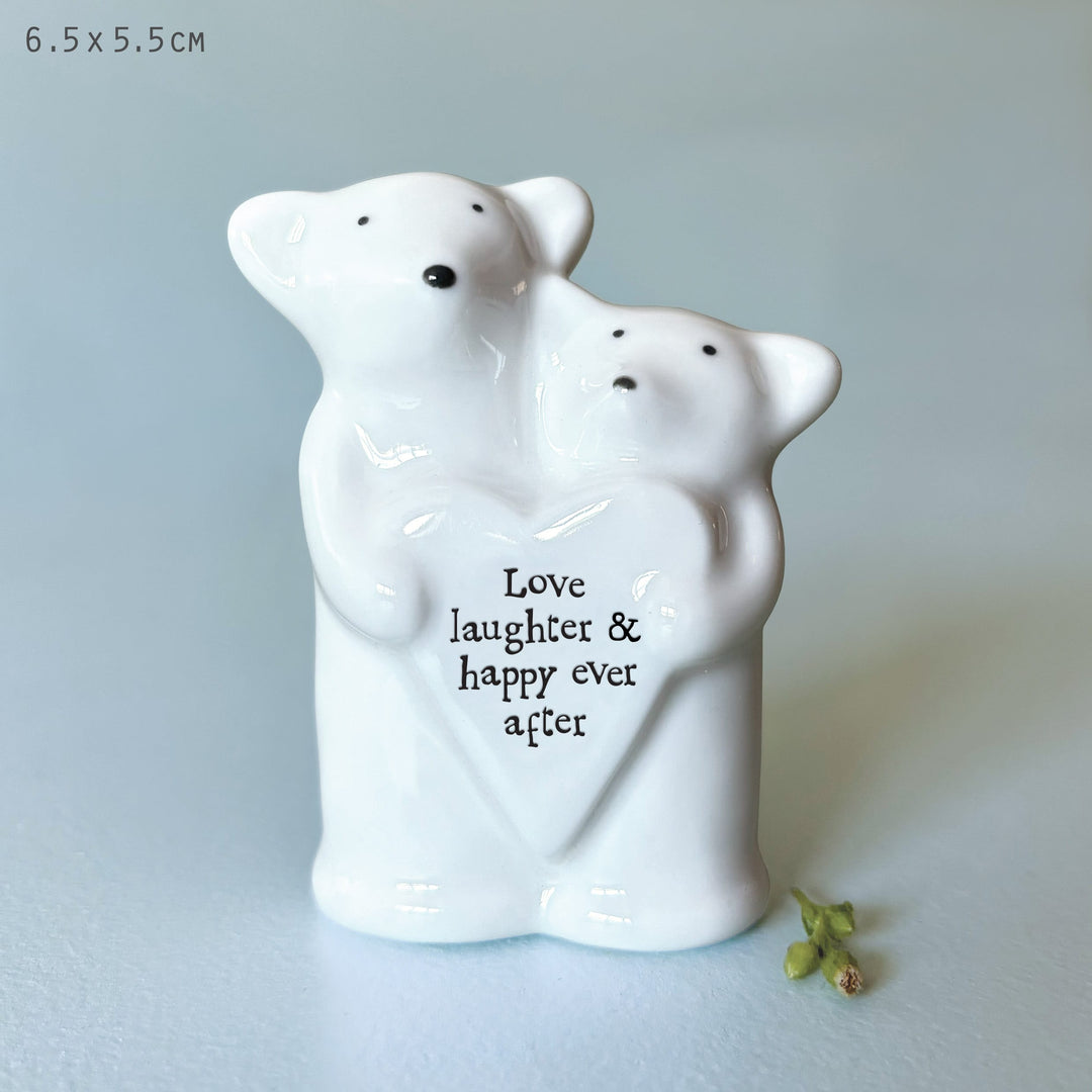 East of India Porcelain Animal Couple Ornament, Mice ornament East of India Porcelain Animal Couple Ornament - Mice