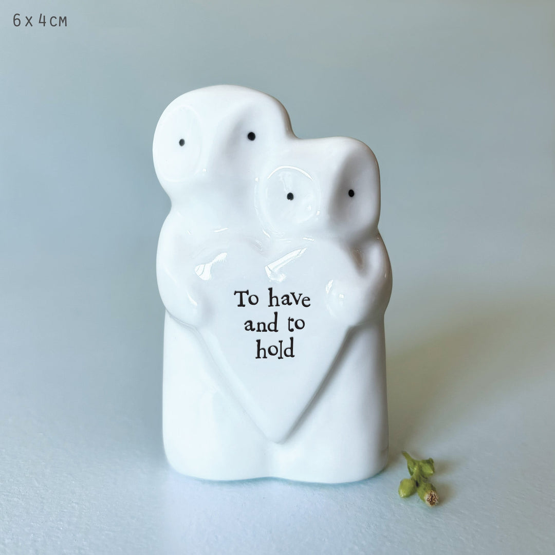 East of India Porcelain Animal Couple Ornament, Owls ornament East of India Porcelain Animal Couple Ornament - Owls