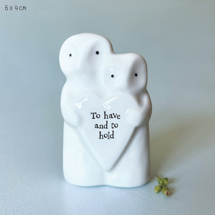 East of India Porcelain Animal Couple Ornament, Owls ornament East of India Porcelain Animal Couple Ornament - Owls