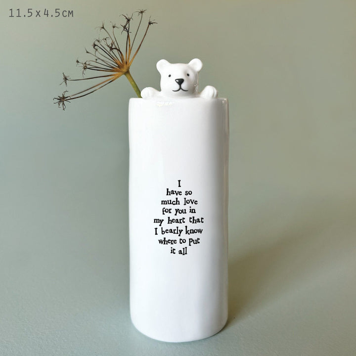 East of India Porcelain Bear Vase - So Much Love vase East of India Porcelain Bear Vase - So Much Love