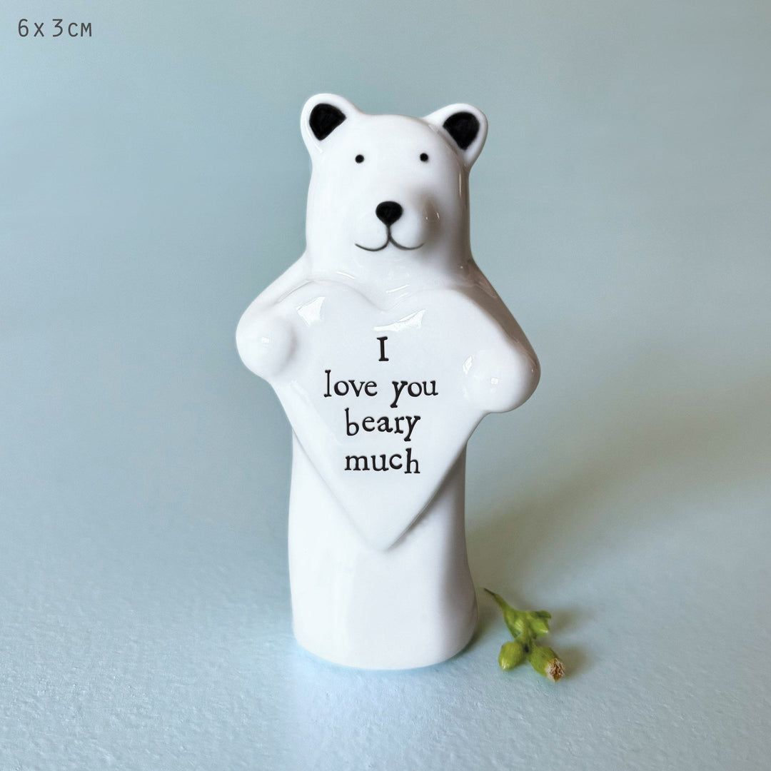 East of India Porcelain Bear With Heart gift East of India Porcelain Bear With Heart