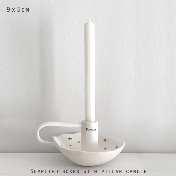 East of India Porcelain Candle Holder, Dream candle holder East of India Porcelain Candle Holder - Dream