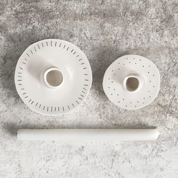 East of India Porcelain Candle Holder, Home candle holder East of India Porcelain Candle Holder - Home