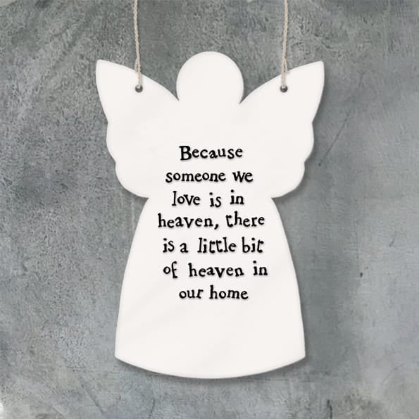 East of India Porcelain Flat Angel Decoration, Someone We Love Hanging Decoration East of India Porcelain Flat Angel Hanging Decoration - Someone We Love