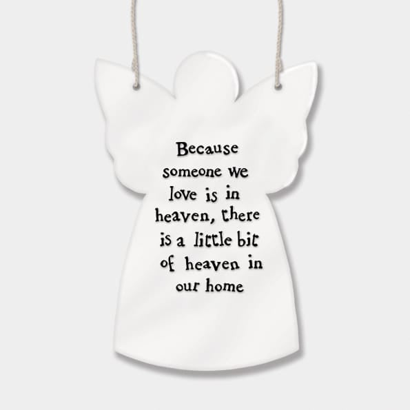 East of India Porcelain Flat Angel Decoration, Someone We Love Hanging Decoration East of India Porcelain Flat Angel Hanging Decoration - Someone We Love