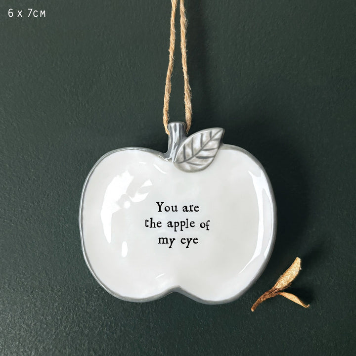 East of India Porcelain Hanging Apple, You Are Apple Of My Eye Hanging Decoration East of India Porcelain Hanging Apple Decoration - You Are Apple Of My Eye