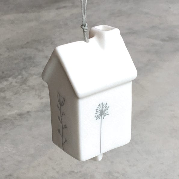 East of India Porcelain Hanging Bell - House ornament East of India Porcelain Hanging Bell - House