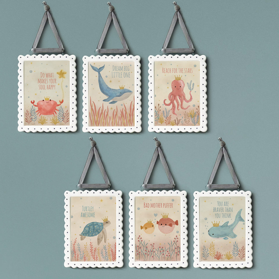 East of India Porcelain Hanging Frame Sign, Reach For The Stars Sign East of India Porcelain Hanging Frame Sign - Reach For The Stars