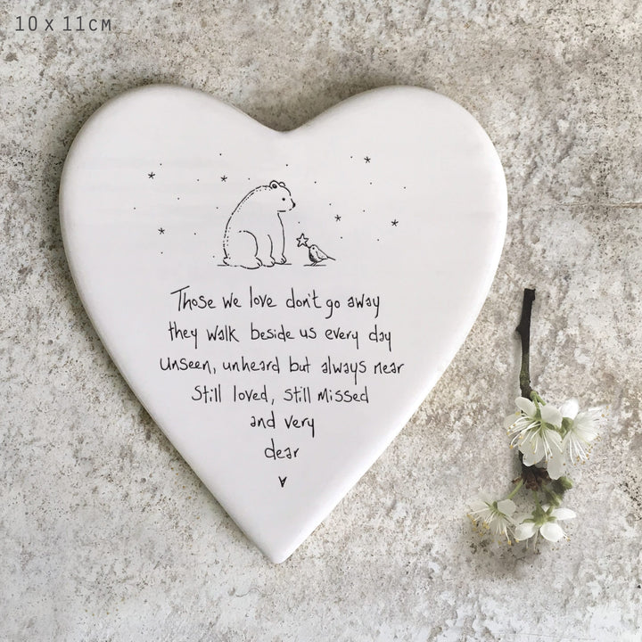 East of India Porcelain Heart Coaster, Those We Love Don&