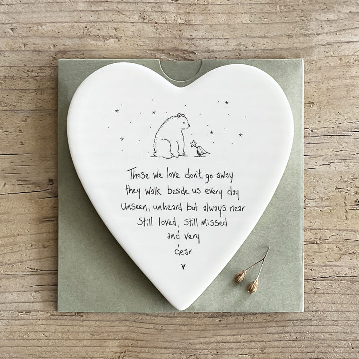 East of India Porcelain Heart Coaster, Those We Love Don&