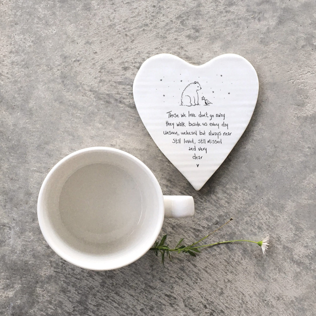 East of India Porcelain Heart Coaster, Those We Love Don&
