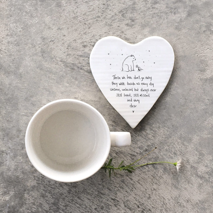 East of India Porcelain Heart Coaster, Those We Love Don&