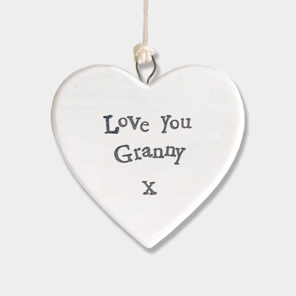 gift East of India Porcelain Heart - Love you Granny