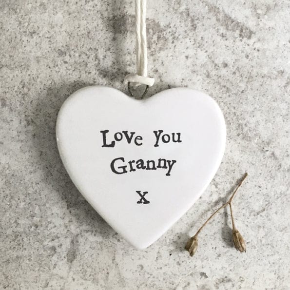 gift East of India Porcelain Heart - Love you Granny