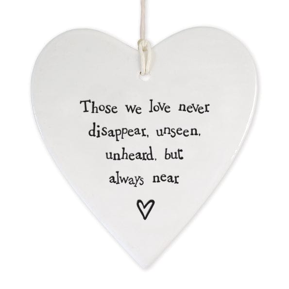 Hanging Decoration East of India Porcelain Heart - Those we love