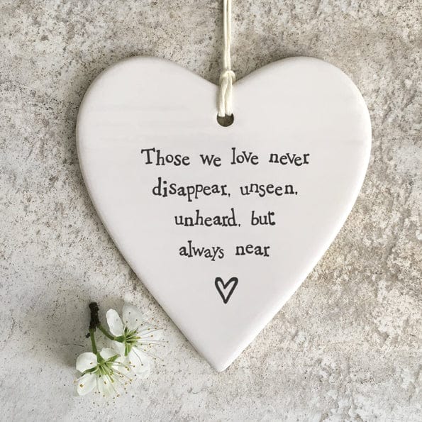 Hanging Decoration East of India Porcelain Heart - Those we love
