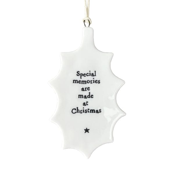 East of India Porcelain Holly - Special Memories of Christmas ornament East of India Porcelain Holly - Special Memories