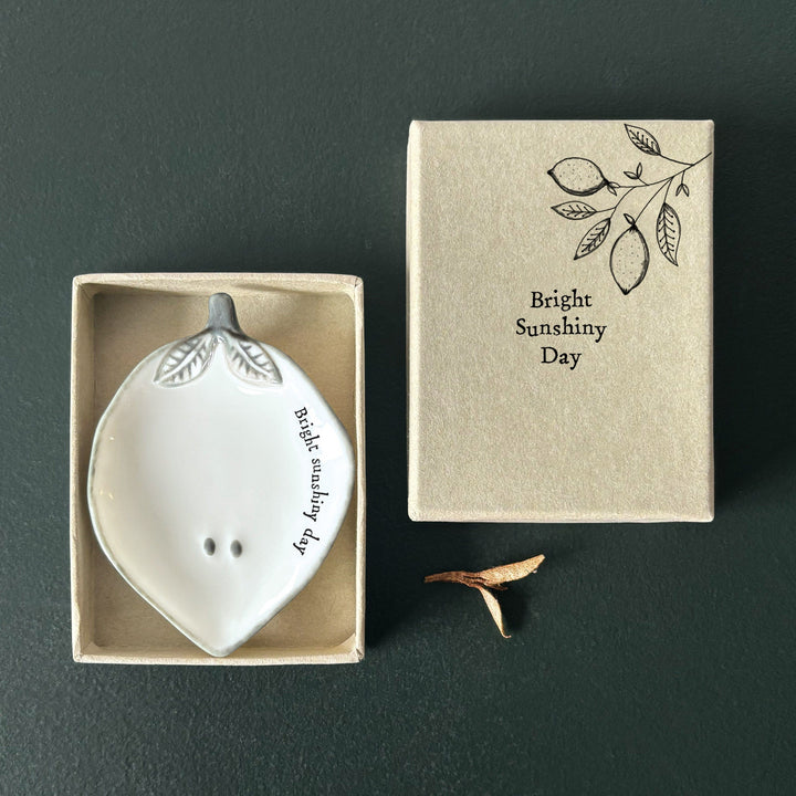 East of India Porcelain Lemon Dish ring dish East of India Porcelain Lemon Dish