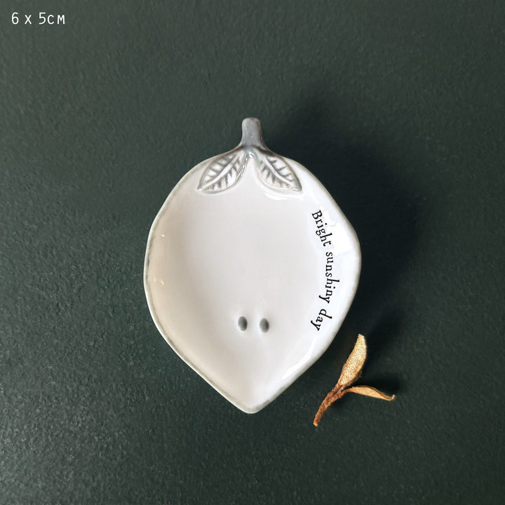 East of India Porcelain Lemon Dish ring dish East of India Porcelain Lemon Dish