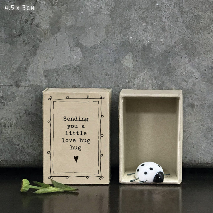 East of India Porcelain Matchbox Gift, Love Bug Hug gift East of India Porcelain Matchbox Gift - Love Bug Hug