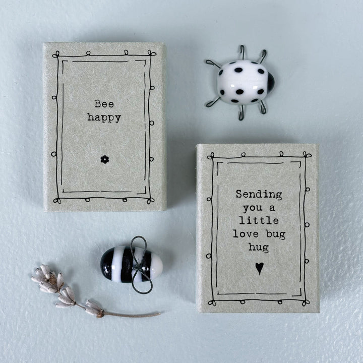 East of India Porcelain Matchbox Gift, Love Bug Hug gift East of India Porcelain Matchbox Gift - Love Bug Hug