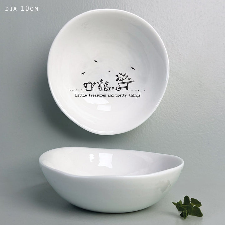 East of India Porcelain Medium Wobbly Bowl - Little Treasures ring dish East of India Porcelain Medium Wobbly Bowl - Little Treasures