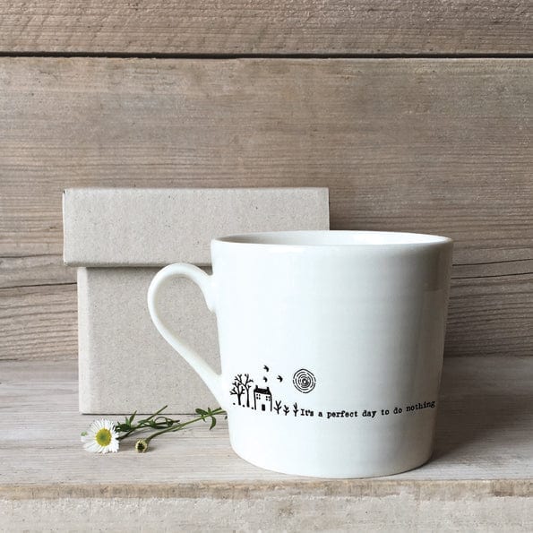 mug East of India Porcelain Mug - It'a a perfect day to do nothing