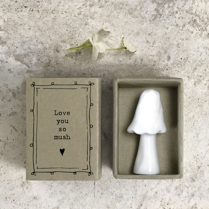 East of India Porcelain Mushroom Matchbox Gift, Mushroom Love You gift East of India Porcelain Mushroom Matchbox Gift - Mushroom Love You
