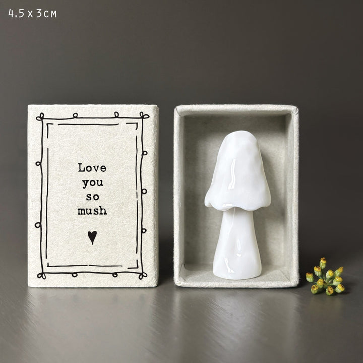 East of India Porcelain Mushroom Matchbox Gift, Mushroom Love You gift East of India Porcelain Mushroom Matchbox Gift - Mushroom Love You