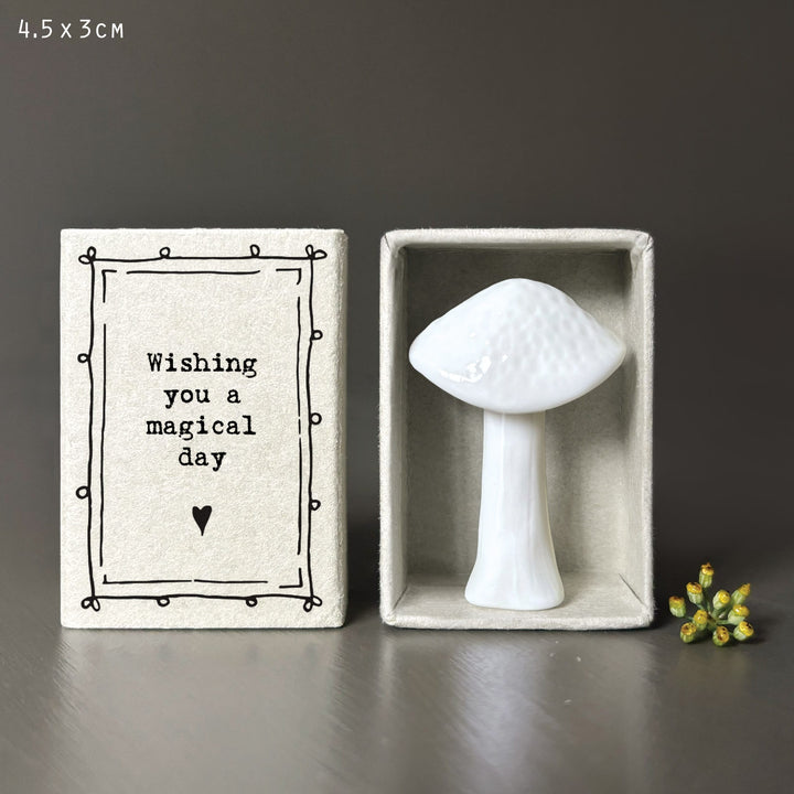 East of India Porcelain Mushroom Matchbox Gift, Mushroom Magical Day gift East of India Porcelain Mushroom Matchbox Gift - Mushroom Magical Day