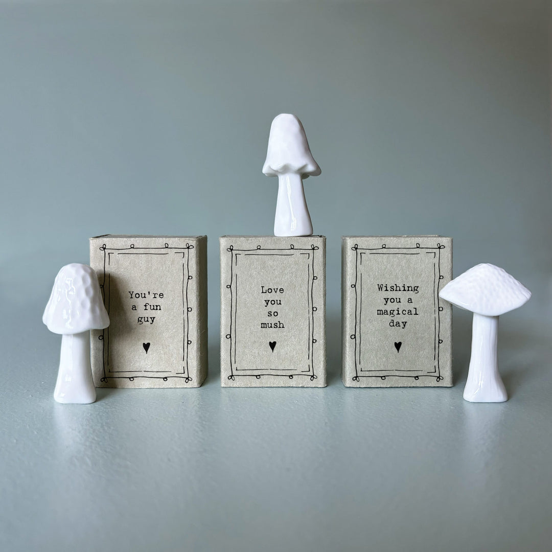 East of India Porcelain Mushroom Matchbox Gift, Mushroom Magical Day gift East of India Porcelain Mushroom Matchbox Gift - Mushroom Magical Day