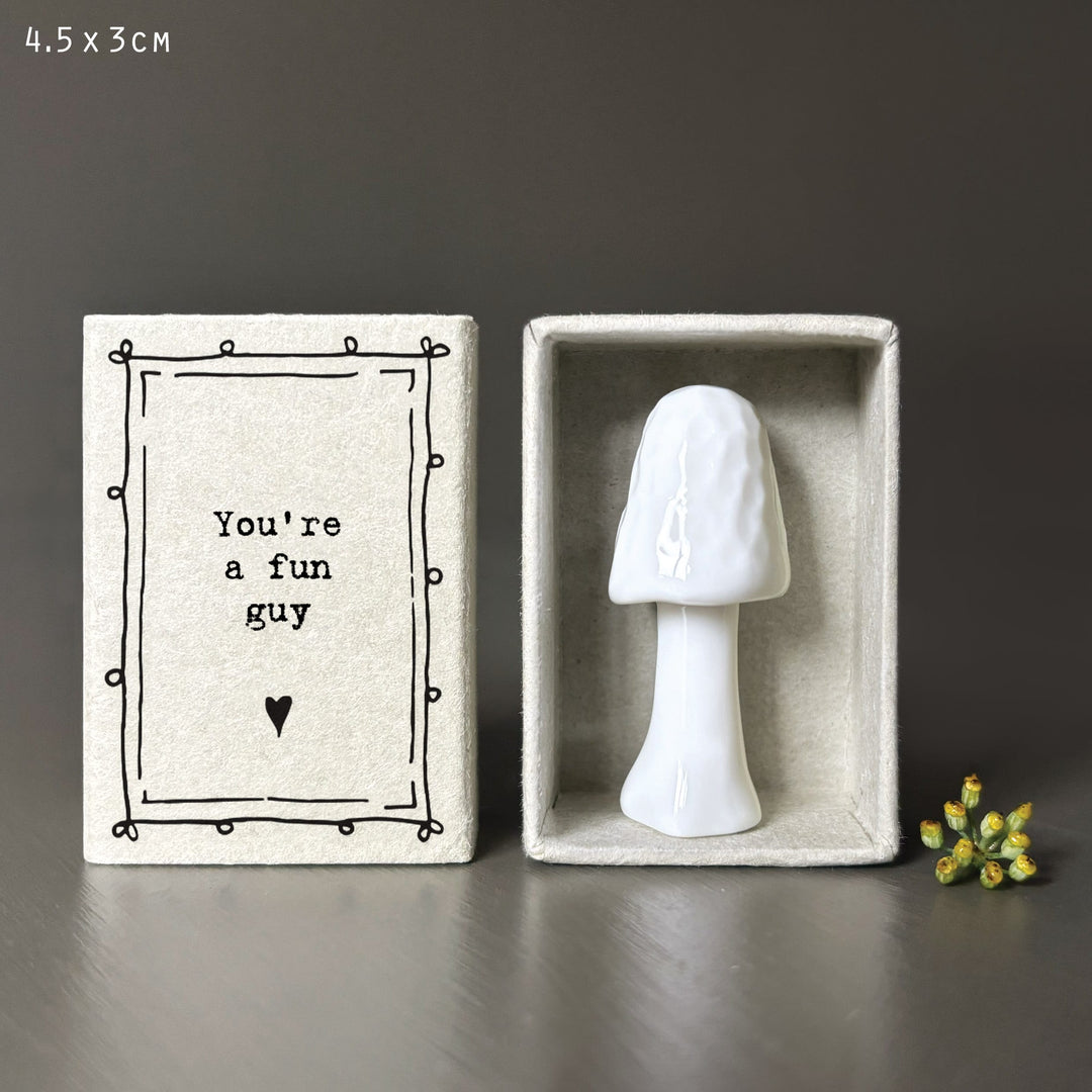 East of India Porcelain Mushroom Matchbox, Mushroom You&