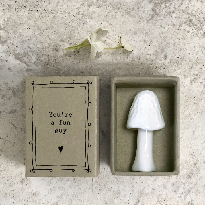 East of India Porcelain Mushroom Matchbox, Mushroom You&