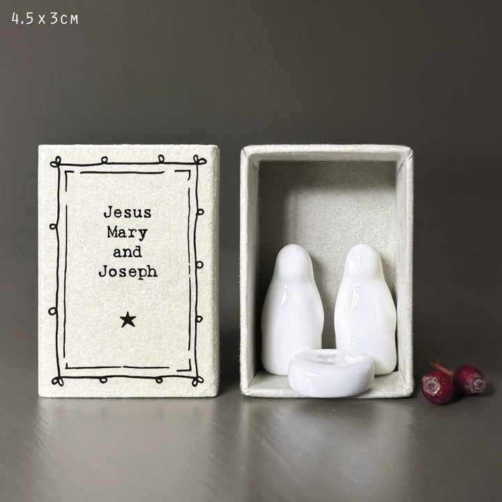 East of India Porcelain Nativity Matchbox, Jesus, Mary &amp; Joseph gift East of India Porcelain Nativity Matchbox Gift - Jesus, Mary &amp; Joseph