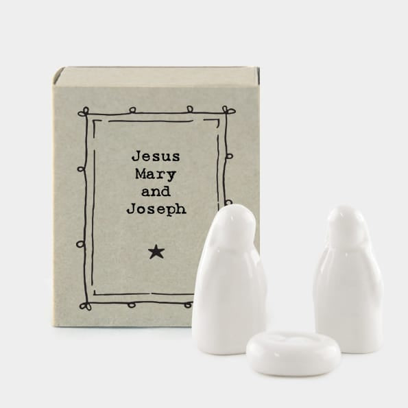 East of India Porcelain Nativity Matchbox, Jesus, Mary &amp; Joseph gift East of India Porcelain Nativity Matchbox Gift - Jesus, Mary &amp; Joseph
