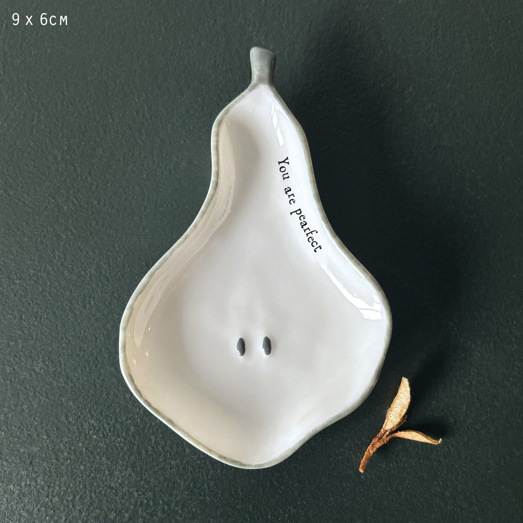 East of India Porcelain Pear Dish ring dish East of India Porcelain Pear Dish