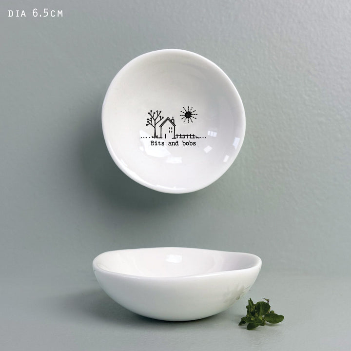 East of India Porcelain Small Wobbly Bowl - Bits and Bobs ring dish East of India Porcelain Small Wobbly Bowl - Bits and Bobs