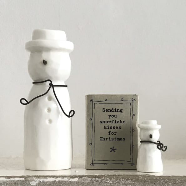 East of India Porcelain Snowman Matchbox Gift gift East of India Porcelain Matchbox Gift - Snowman