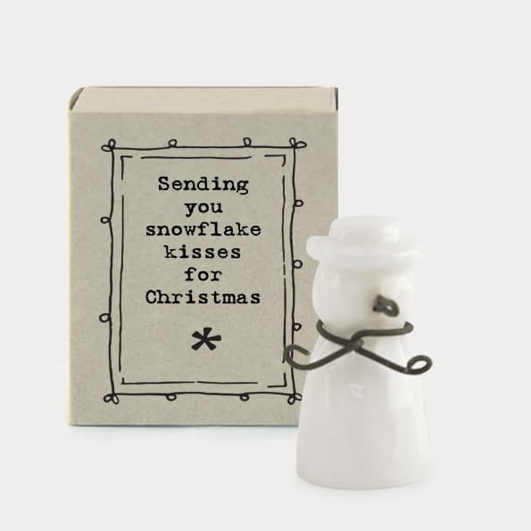 East of India Porcelain Snowman Matchbox Gift gift East of India Porcelain Matchbox Gift - Snowman