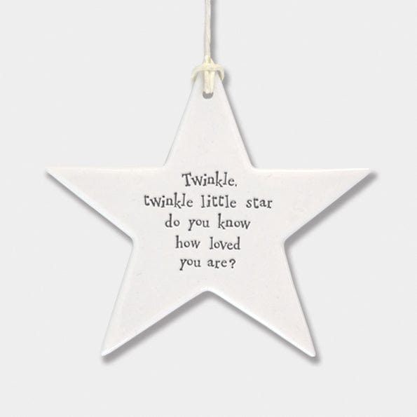 Hanging Decoration East of India Porcelain Star 'Twinkle Twinkle'