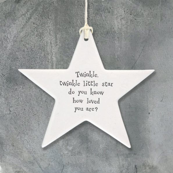 Hanging Decoration East of India Porcelain Star 'Twinkle Twinkle'