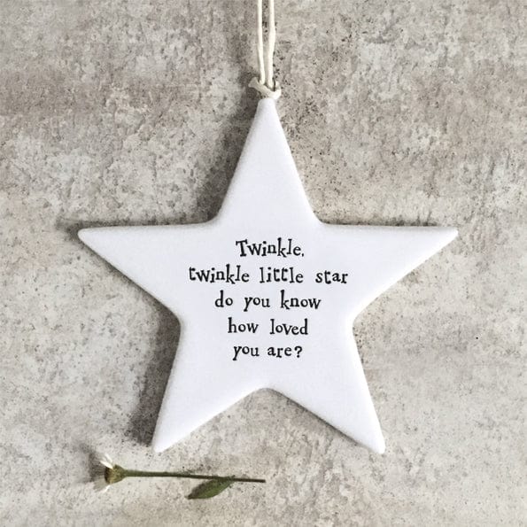Hanging Decoration East of India Porcelain Star 'Twinkle Twinkle'