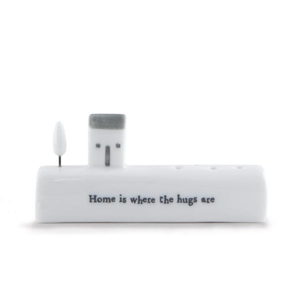 East of India Porcelain Stem Holder - Home Is Where The Hugs Are ornament East of India Porcelain Stem Holder - Home Is Where The Hugs Are