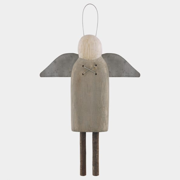 East of India Primitive Wooden Hanging Angel | Christmas Hanging Decoration East of India Primitive Wooden Hanging Angel Decoration