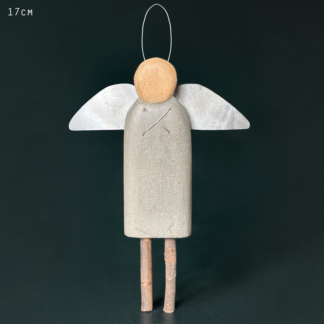 East of India Primitive Wooden Hanging Angel | Christmas Hanging Decoration East of India Primitive Wooden Hanging Angel Decoration