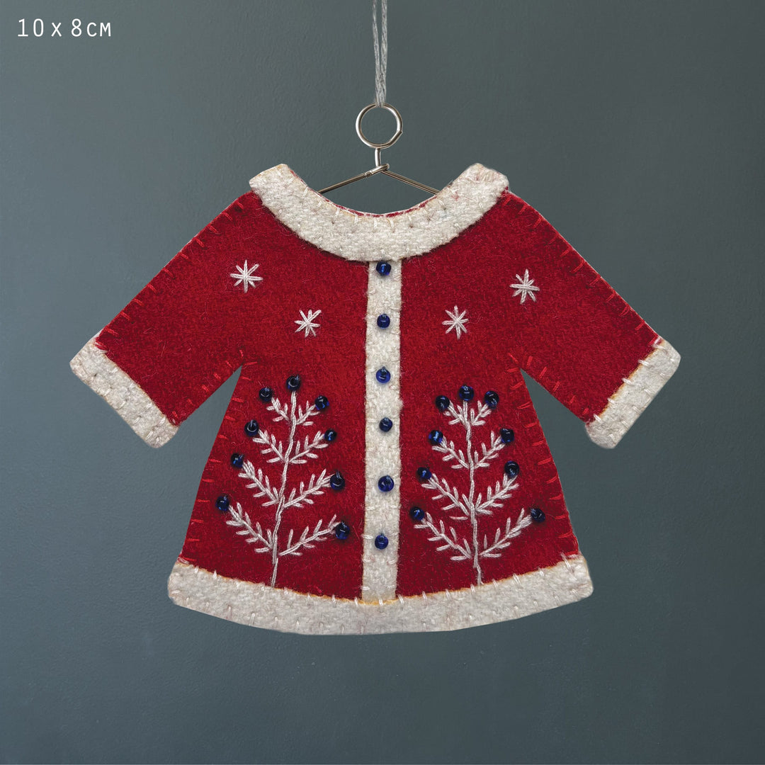 East of India Red Embroidered Jacket Hanging Decoration Hanging Decoration East of India Embroidered Jacket Hanging Decoration - Red