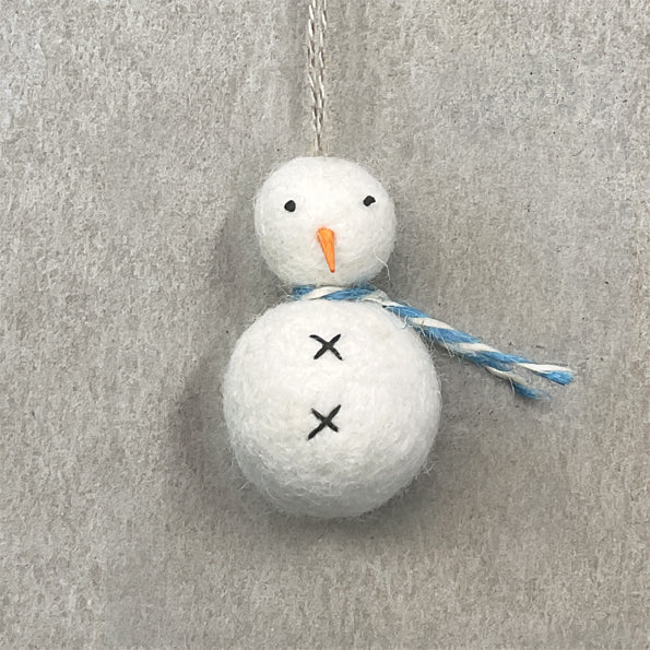 East of India Round Felt Snowman Christmas Tree Decoration Christmas Decoration East of India Felt Snowman Christmas Tree Decoration - Round