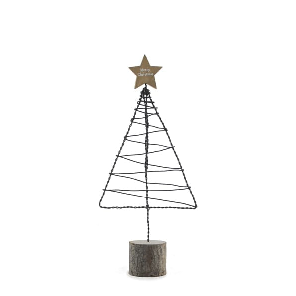 East of India Rusty Wire Christmas Tree | Wooden Star Christmas Decoration East of India Rusty Wire Christmas Tree Decoration - Wooden Star