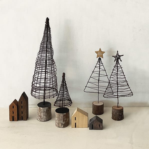 East of India Rusty Wire Christmas Tree | Wooden Star Christmas Decoration East of India Rusty Wire Christmas Tree Decoration - Wooden Star